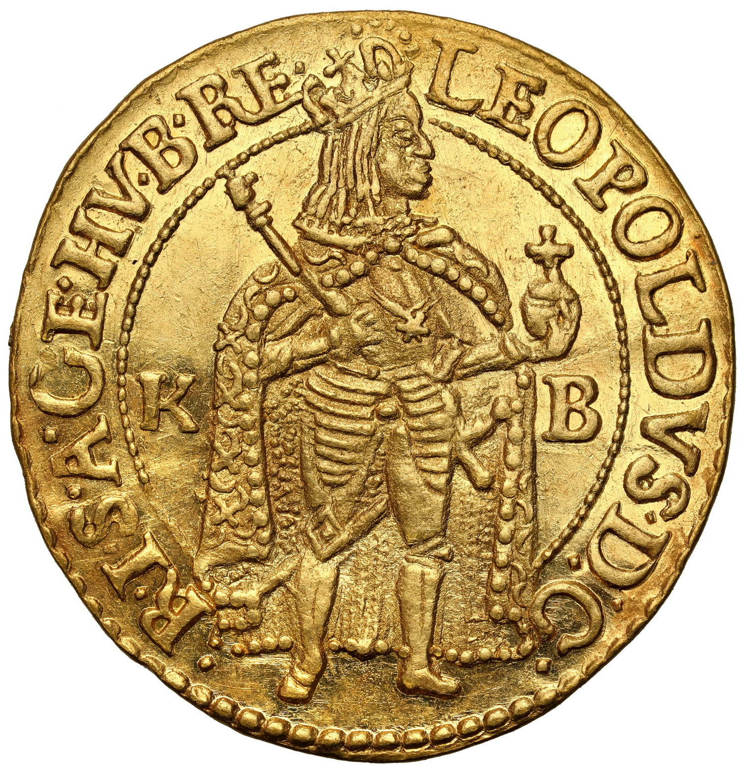 Węgry. Leopold I (1657-1705) Dukat 1662 KB, Kremnica - PIĘKNY
